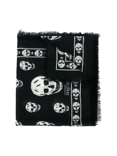 Alexander McQueen Black & White skull print scarf