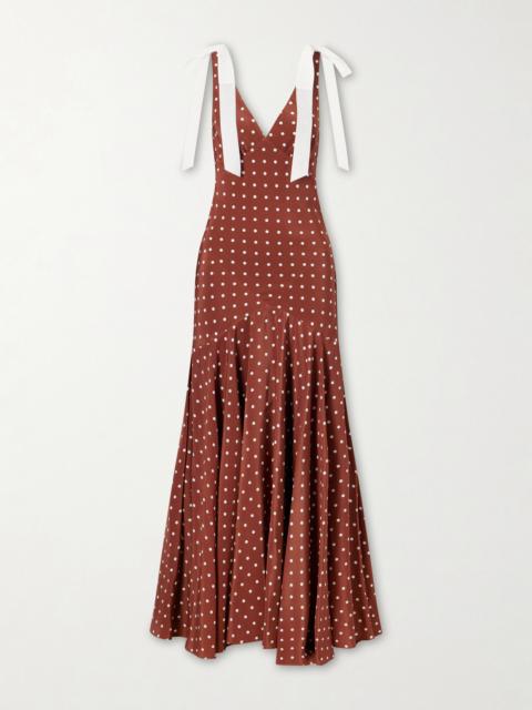 RODARTE Polka-dot Silk-crepe Midi Dress