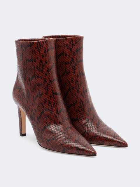 JIMMY CHOO Frankie snake-effect leather ankle boots