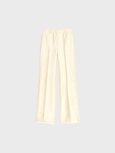 Blumarine GLOSSY VISCOSE TROUSERS WITH LACE