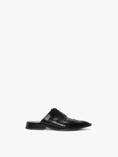 Victoria Beckham Flat Lace Up Mules In Black Leather