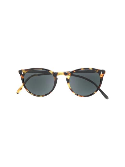 tortoiseshell round frame sunglasses