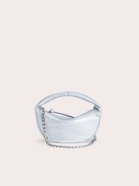 BY FAR Baby Cush Silver Flat Grain Leather