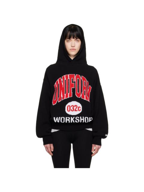 032c Black Lucky Strike Knit Hoodie