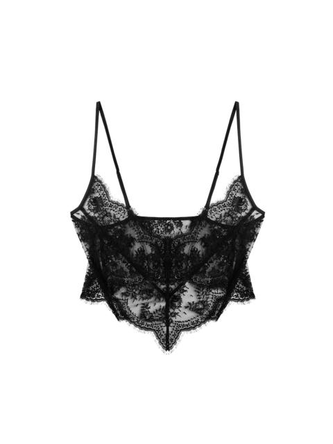 Fleur du Mal Frankie Lace Crop Top