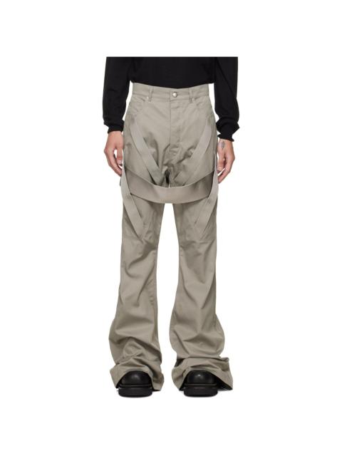 Rick Owens Gray Tower Megastrapped Bolan Bootcut Trousers
