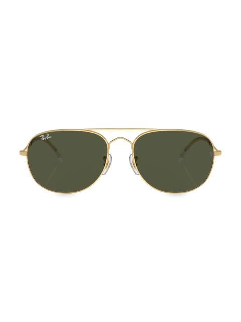 Ray-Ban Men's RB3735 60MM Bain Bridge Pillow Sunglasses - Gold Dark Green