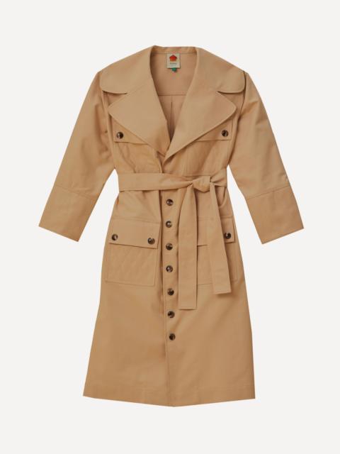 FARM RIO Pockets Over Nude Trench Coat