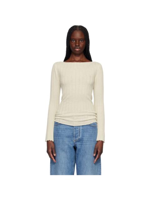 GUEST IN RESIDENCE Off-White Rib Flare Sweater