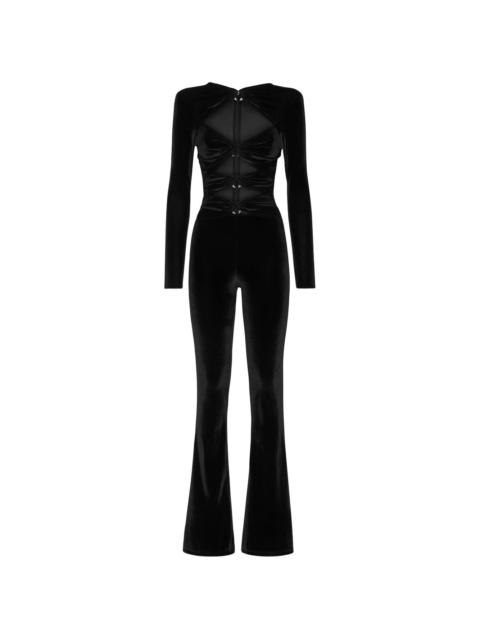 cut-out velvet jumpsuit