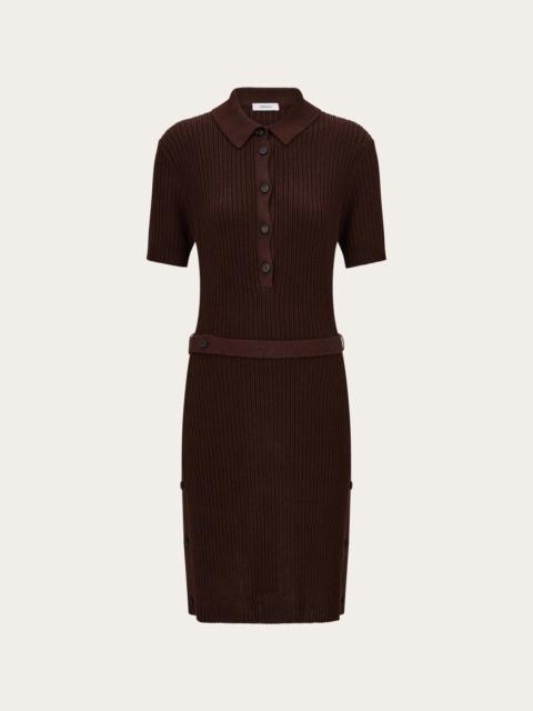 FERRAGAMO Knitted polo dress