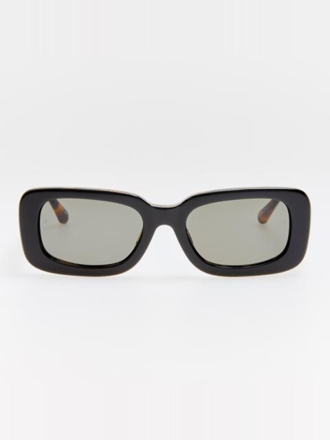 LINDA FARROW Belle Sunglasses in Black and Tortoiseshell