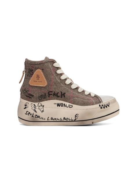 R13 Khaki Kurt High Top Sneakers