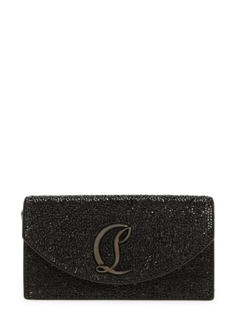 Small Loubi54 Strass Clutch in Black/Gun Metal