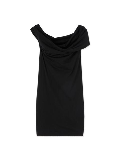 MSGM Stretch jersey one-shoulder draped dress