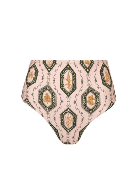 Agua by Agua Bendita Magenta Calado high-waist bikini bottom