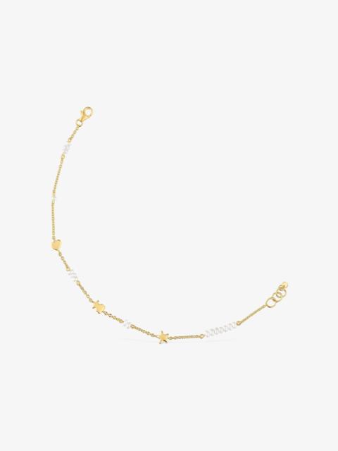 TOUS Sweet Dolls 18K solid gold chain Bracelet with motifs and cultured pearls
