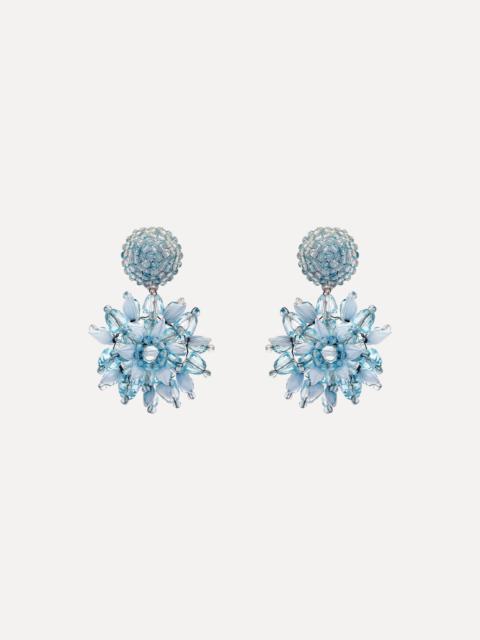 Oscar de la Renta RAFFIA & BEADED FLOWER EARRINGS