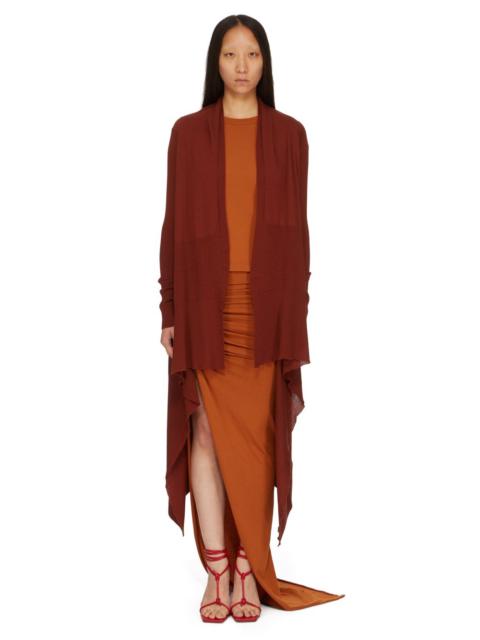 Rick Owens Long Open-Front Wool Wrap Cardigan Sweater