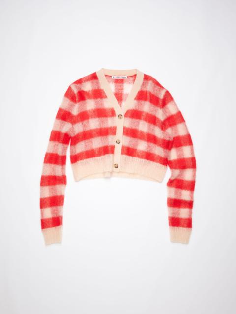 Acne Studios Vichy check cardigan - Light beige/red