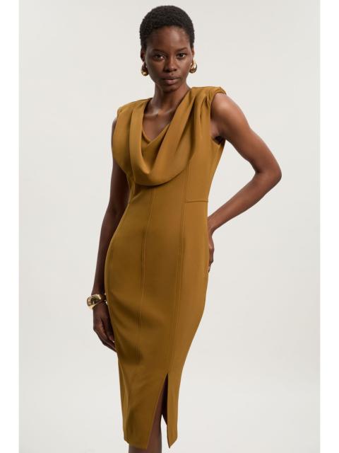 KAREN MILLEN Tailored Drape Midi Pencil Dress