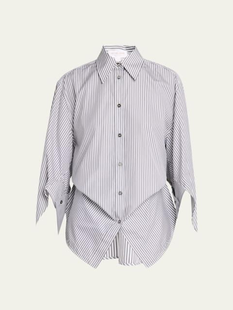 MICHAEL KORS COLLECTION Keegan Stripe Cinched Button-Down Shirt