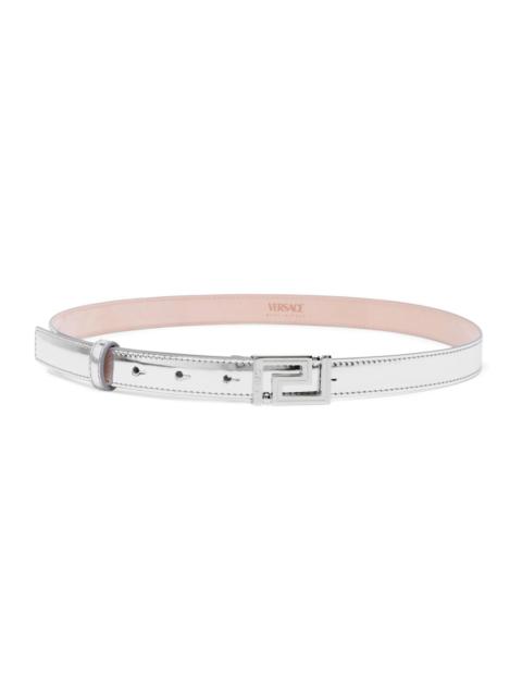 VERSACE Women's Metallic Leather Belt - Silver Palladium