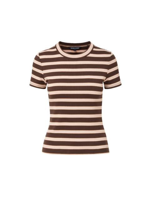 VERONICA BEARD PRUITT STRIPED RIBBED T-SHIRT