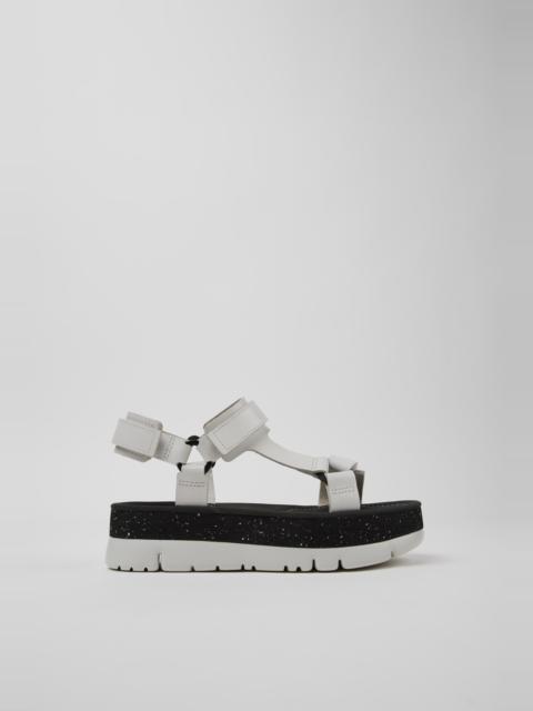 CAMPER Oruga White Leather Sandals for Women.