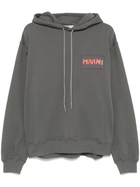 Marni logo-patch hoodie