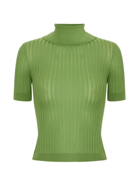 ELISABETTA FRANCHI open-back logo-button sweater