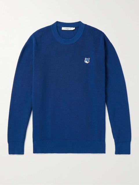 Maison Kitsuné Logo-Appliquéd Cotton Sweater