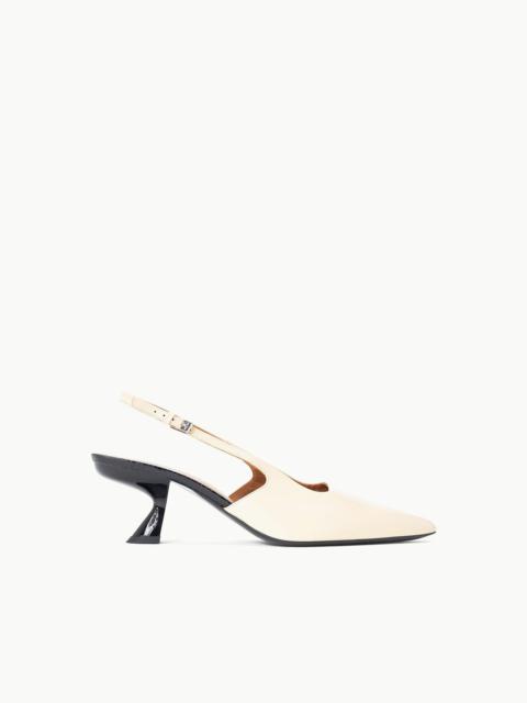 STAUD STAUD NEVE SLINGBACK KITTEN HEEL CREAM BLACK
