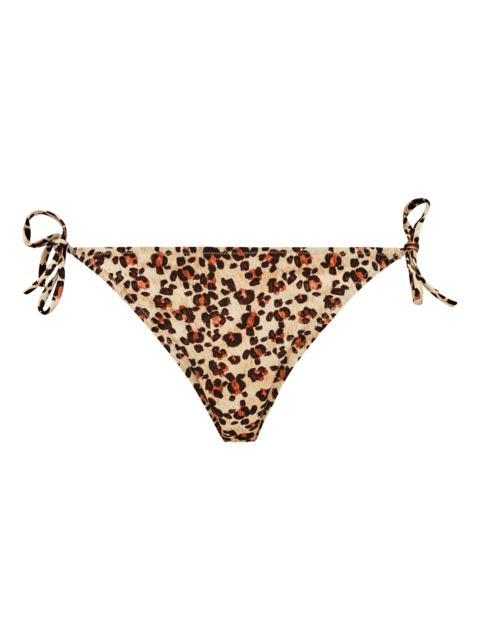Vilebrequin Women Bikini Bottom Mini Brief to be tied Turtles Leopard
