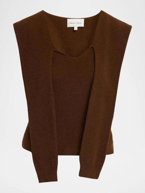Cara Cara Ember Fitted V-Neck Combo Top