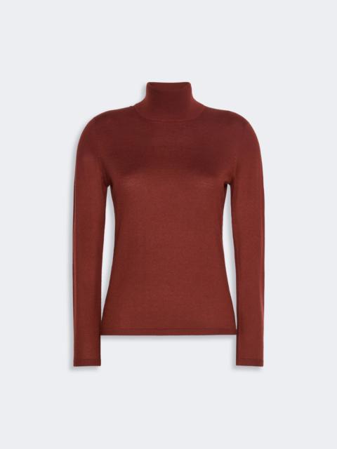 Max Mara GATTO Cashmere yarn polo-neck sweater - RUST