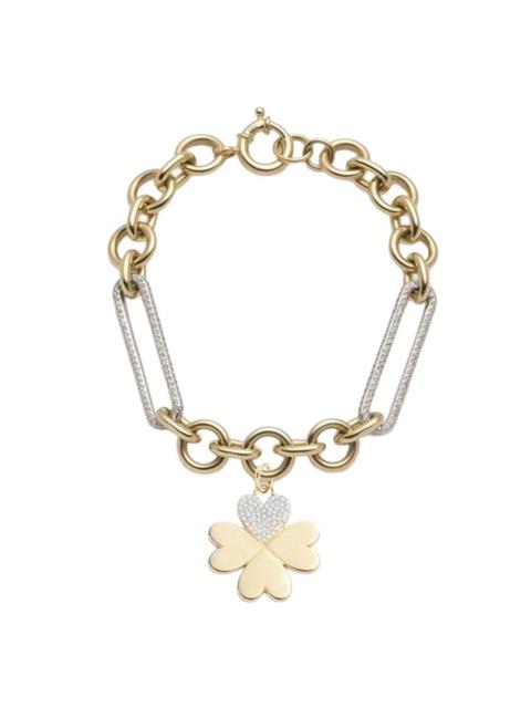 FOUNDRAE Clover Mixed Diamond Clip Bracelet