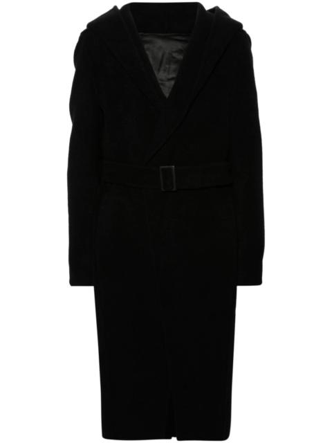 Rick Owens Slim Hoodie cashmere coat