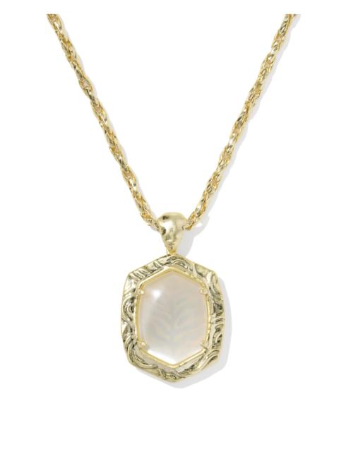 KENDRA SCOTT Tiger Striped Daphne Gold Small Long Pendant Necklace