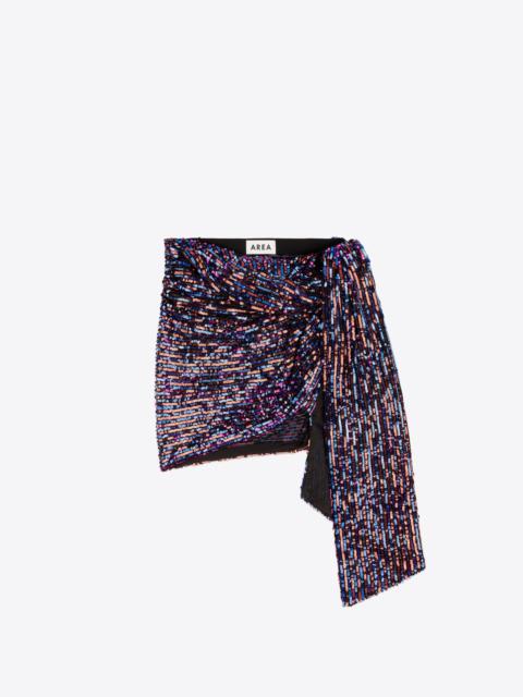 AREA WRAPPED SEQUIN MINI SKIRT