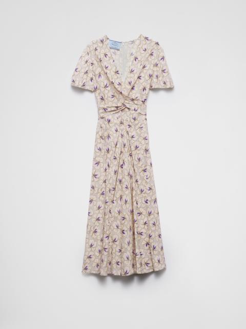 Printed pongee dress