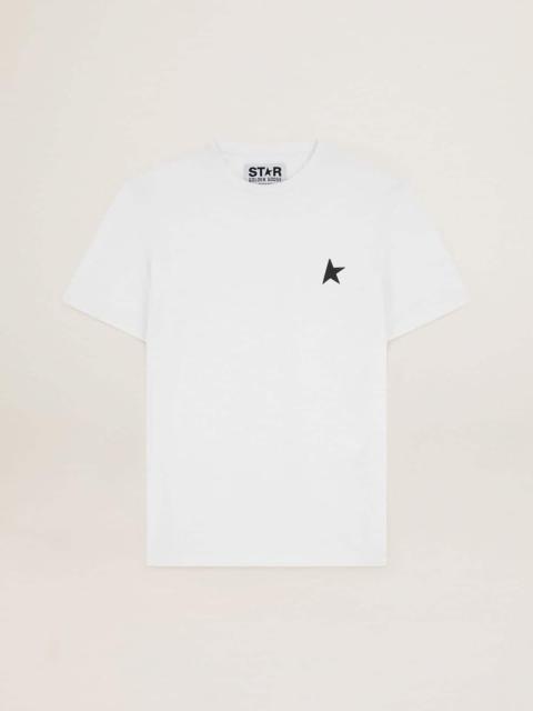 Golden Goose White Star Collection T-shirt with black star on the front