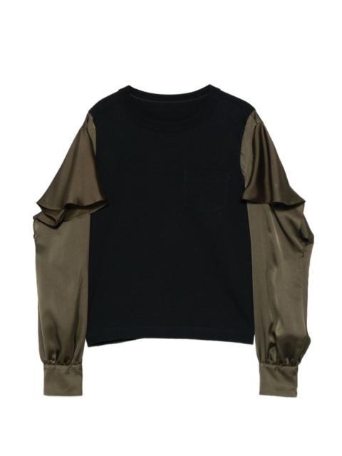 sacai ruffled long-sleeve blouse