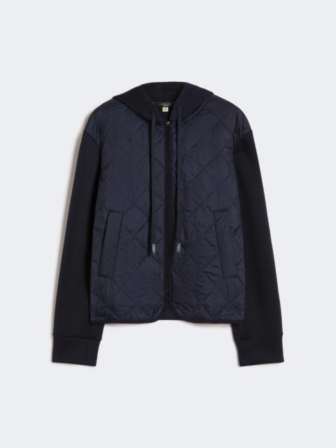 WEEKEND Max Mara EDITO Padded, hooded jacket in water-repellent canvas and jersey - NAVY
