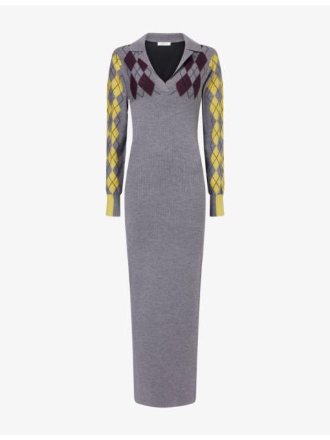 ZANKOV Raisa Fitted Wool Maxi Dress