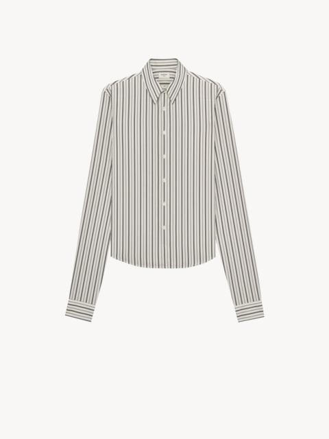 SAINT LAURENT SHIRT IN SATEEN-STRIPED COTTON POPLIN