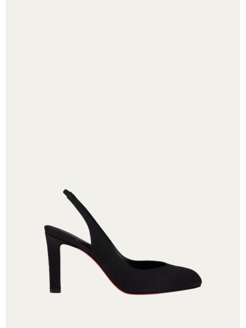 Christian Louboutin 85mm Fanny Love Satin Slingback Pumps