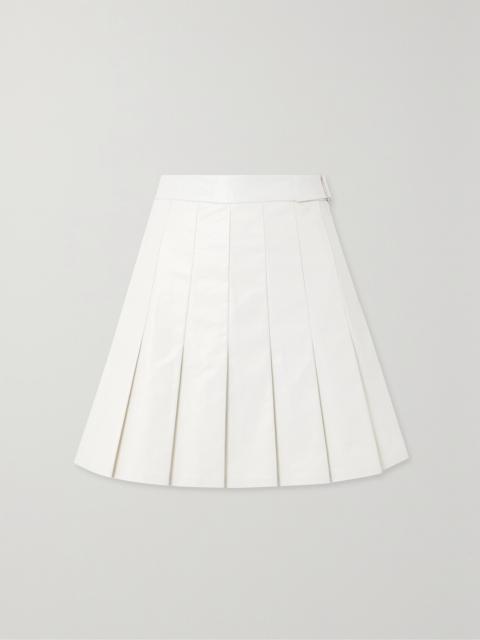 KASSL Editions Pleated Coated Cotton-blend Mini Skirt
