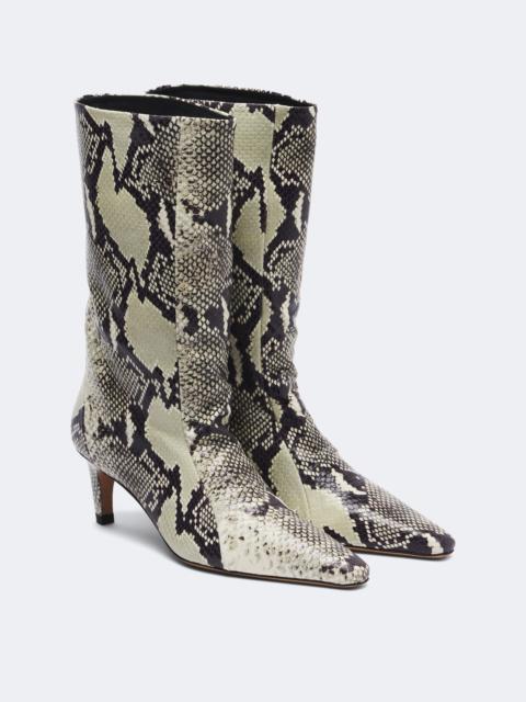 JUDE Cave snake-effect leather ankle boots