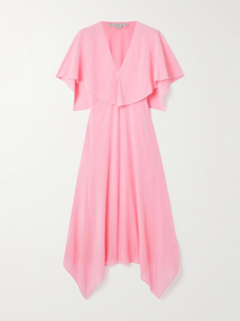 Stella McCartney Asymmetric Draped Silk-crepe Midi Dress